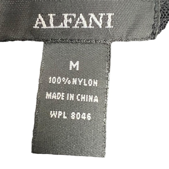 Alfani M Black Top with Embroidery, Crochet Lace and Beading mesh sleeves - Picture 6 of 8